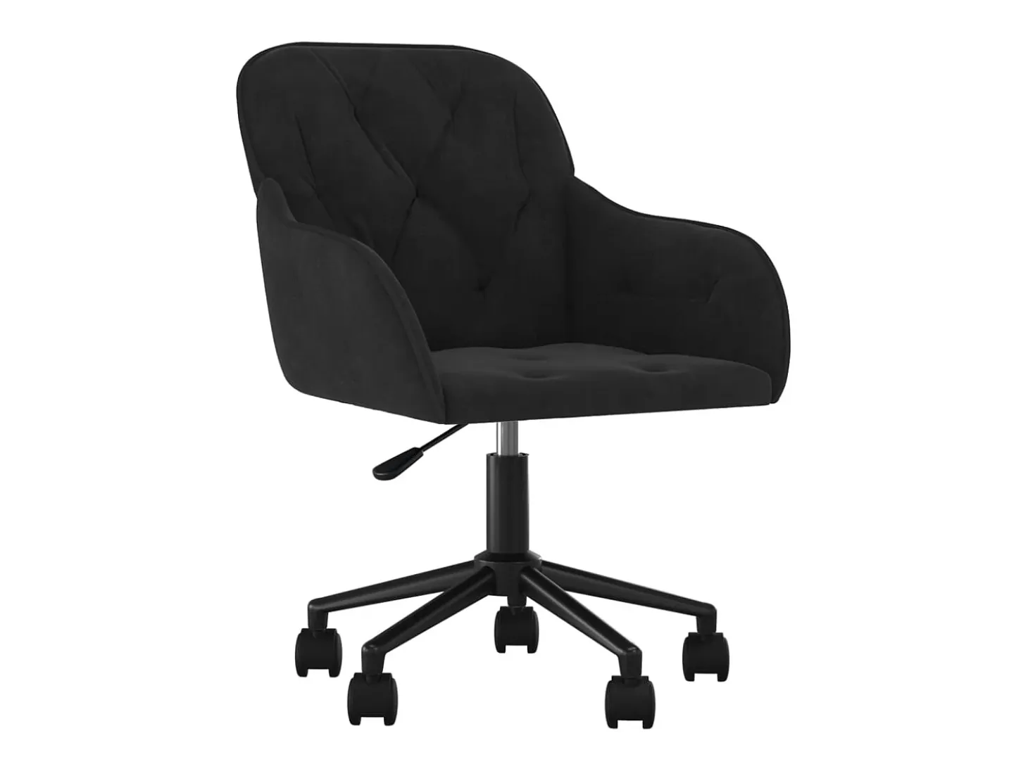 Juego de 2 sillas de comedor giratorias de terciopelo negro