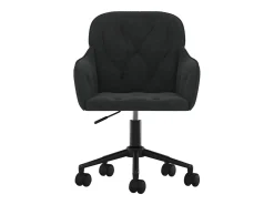 Juego de 2 sillas de comedor giratorias de terciopelo negro
