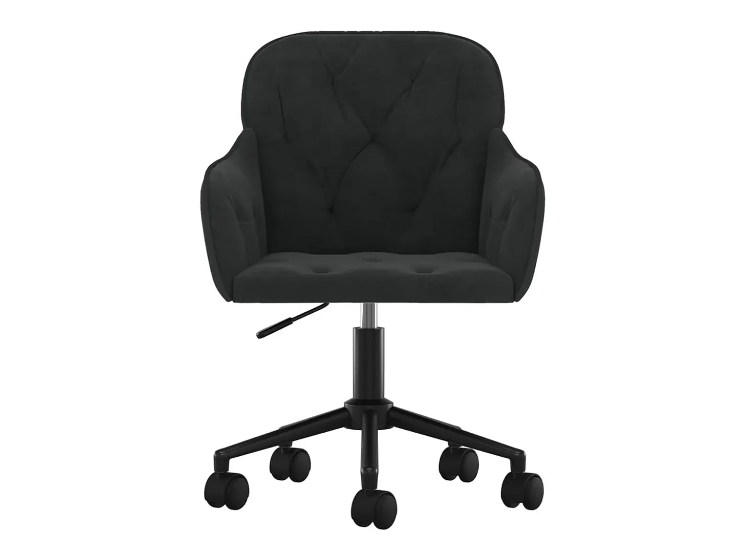 Juego de 2 sillas de comedor giratorias de terciopelo negro