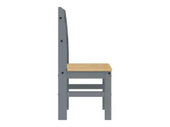 Juego de 2 sillas de comedor gris 40x46x99 cm madera maciza de pino