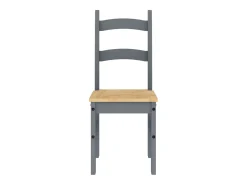 Juego de 2 sillas de comedor gris 40x46x99 cm madera maciza de pino