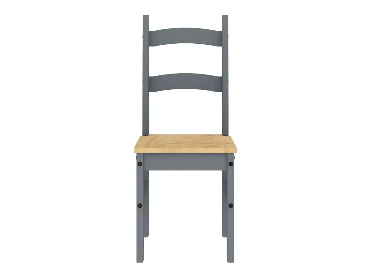 Juego de 2 sillas de comedor gris 40x46x99 cm madera maciza de pino