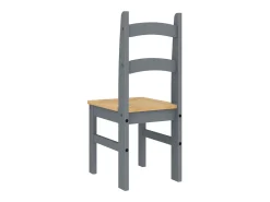 Juego de 2 sillas de comedor gris 40x46x99 cm madera maciza de pino