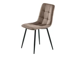 Juego de 4 sillas de comedor - Sillas con respaldo acolchado y patas de metal - terciopelo marrón