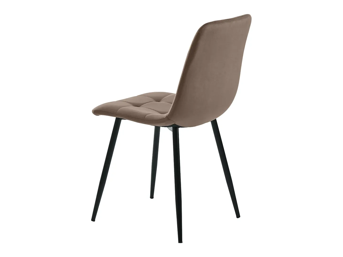 Juego de 4 sillas de comedor - Sillas con respaldo acolchado y patas de metal - terciopelo marrón
