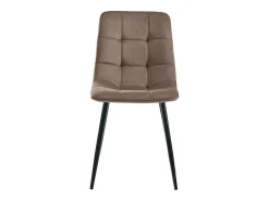 Juego de 4 sillas de comedor - Sillas con respaldo acolchado y patas de metal - terciopelo marrón