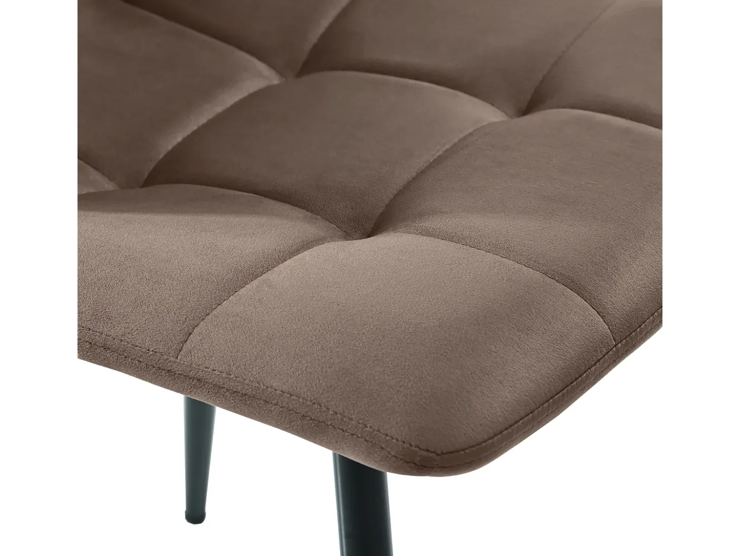 Juego de 4 sillas de comedor - Sillas con respaldo acolchado y patas de metal - terciopelo marrón