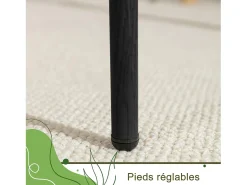 Juego de 2 sillas de comedor tapizadas con respaldo de ratán, estructura de metal, color negro