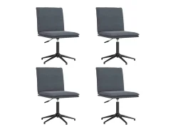 Juego de 4 sillas de comedor en terciopelo gris oscuro