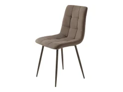 Juego de 4 sillas de comedor modernas marrones en tejido 