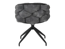 Juego de 2 sillas de comedor giratorias con respaldo y estructura de metal negro - terciopelo gris