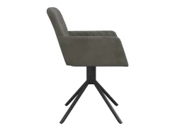 Juego de 2 sillas de comedor giratorias de terciopelo gris oscuro