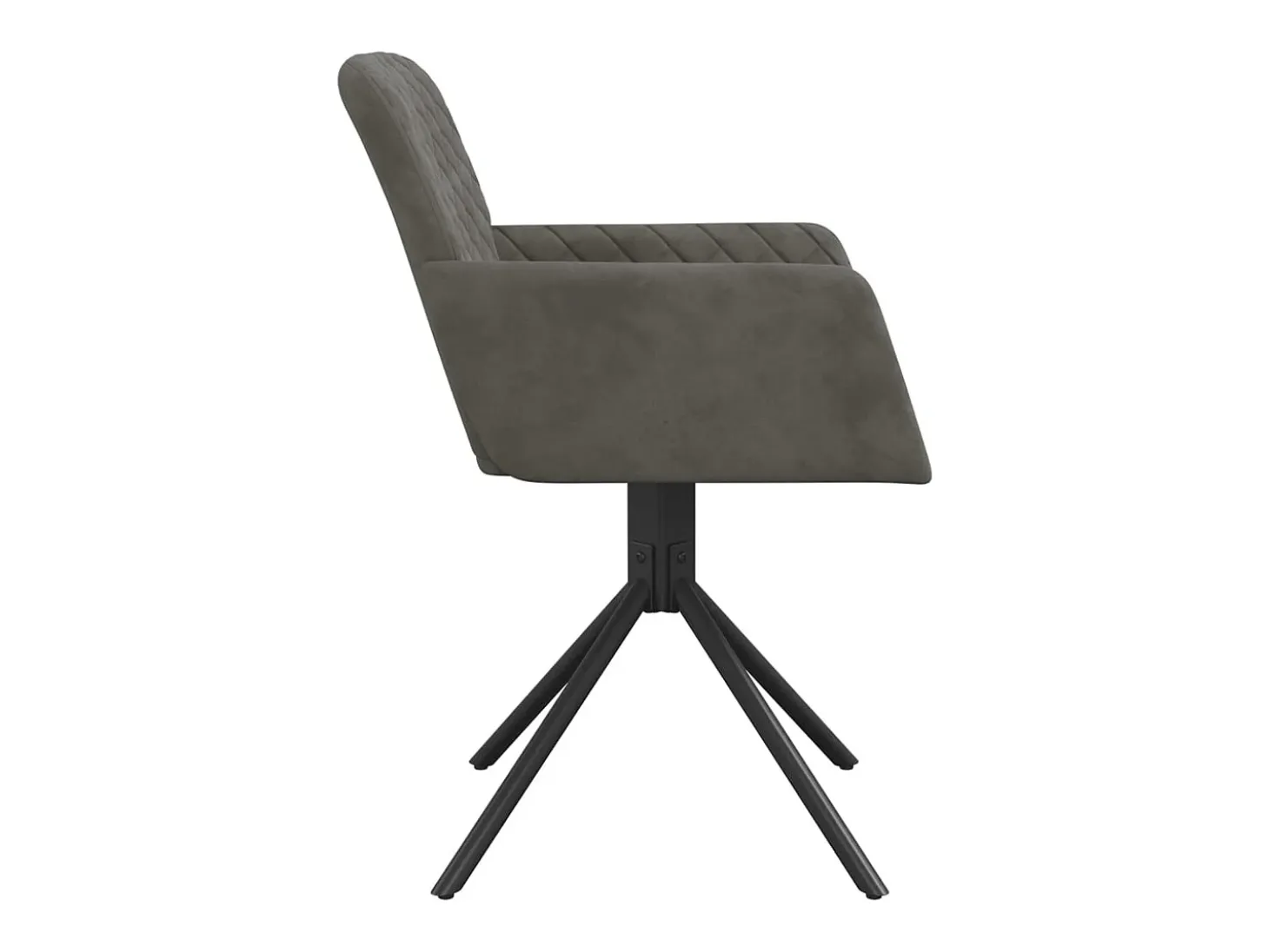 Juego de 2 sillas de comedor giratorias de terciopelo gris oscuro