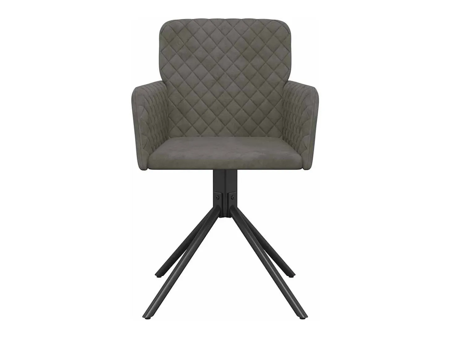 Juego de 2 sillas de comedor giratorias de terciopelo gris oscuro