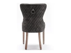 Juego de 4 sillas de comedor - silla tapizada con patas ajustables - terciopelo gris - para dormitorio y salón