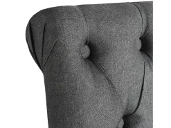 Juego de 2 sillas de comedor de tela gris oscuro