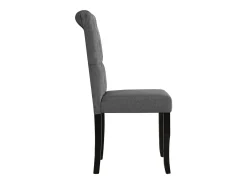 Juego de 2 sillas de comedor de tela gris oscuro