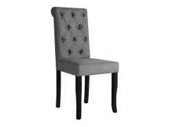 Juego de 2 sillas de comedor de tela gris oscuro
