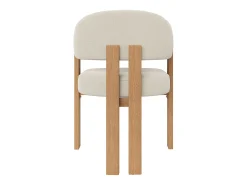 Juego de 6 sillas de comedor ergonómicas - 57,5 x 43 x 78 cm - con acolchado y patas de hierro - Franela - beige y natural