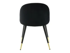 Juego de 2 sillas de comedor de terciopelo negro/latón