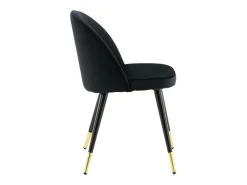 Juego de 2 sillas de comedor de terciopelo negro/latón