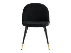 Juego de 2 sillas de comedor de terciopelo negro/latón