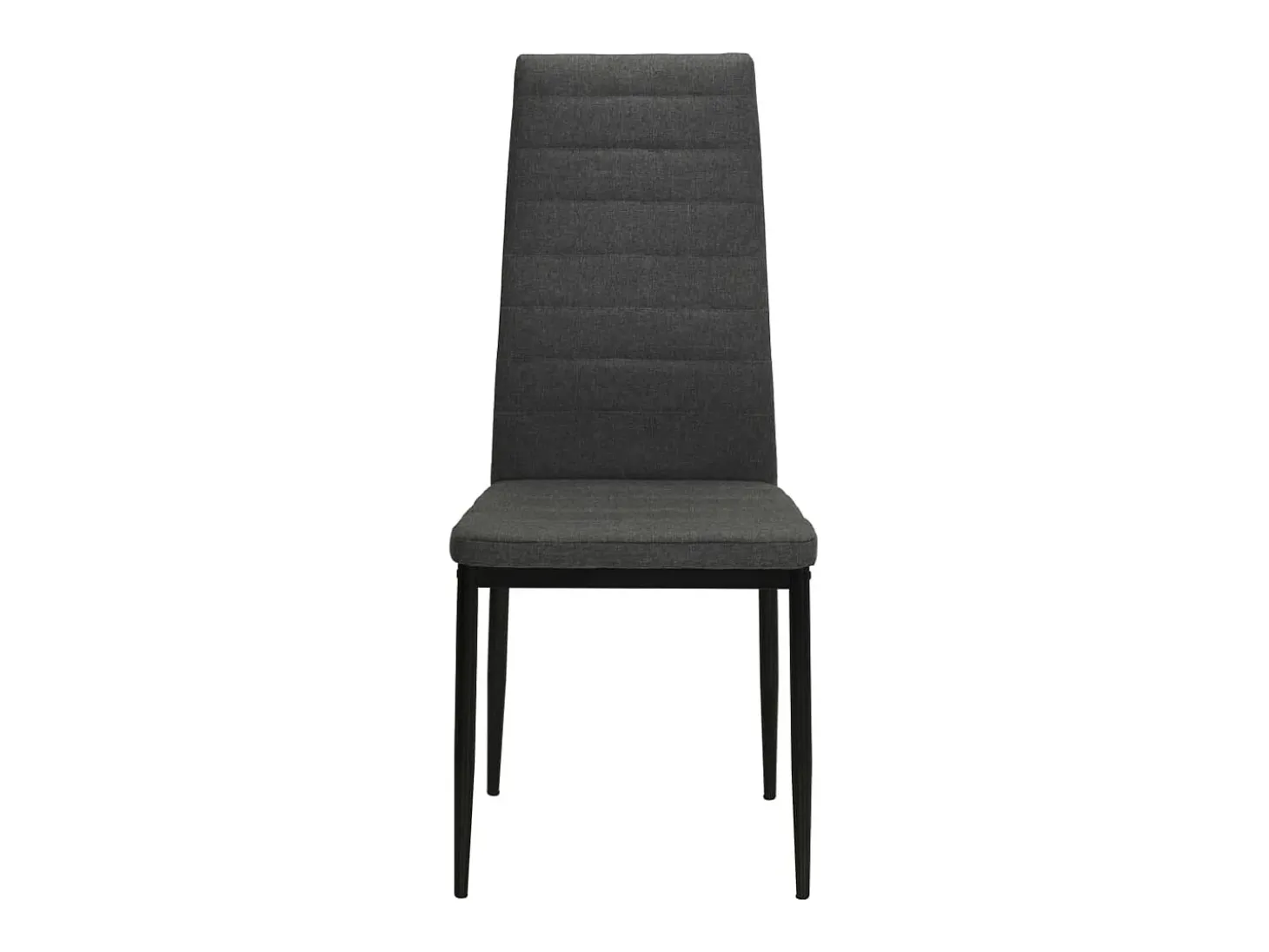 Juego de 6 sillas de comedor de tela gris oscuro