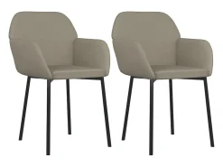 Juego de 2 sillas de comedor en terciopelo gris claro