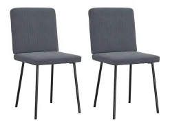 Juego de 2 sillas de comedor de terciopelo gris oscuro