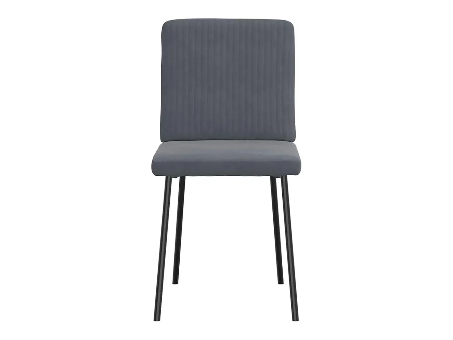 Juego de 2 sillas de comedor de terciopelo gris oscuro