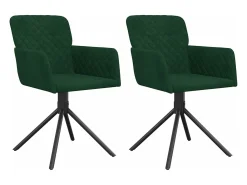 Juego de 2 Sillas de comedor giratorias terciopelo verde oscuro ES618738