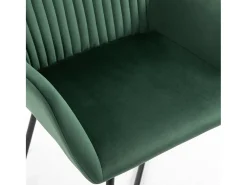 Juego de 2 sillas de comedor de terciopelo verde