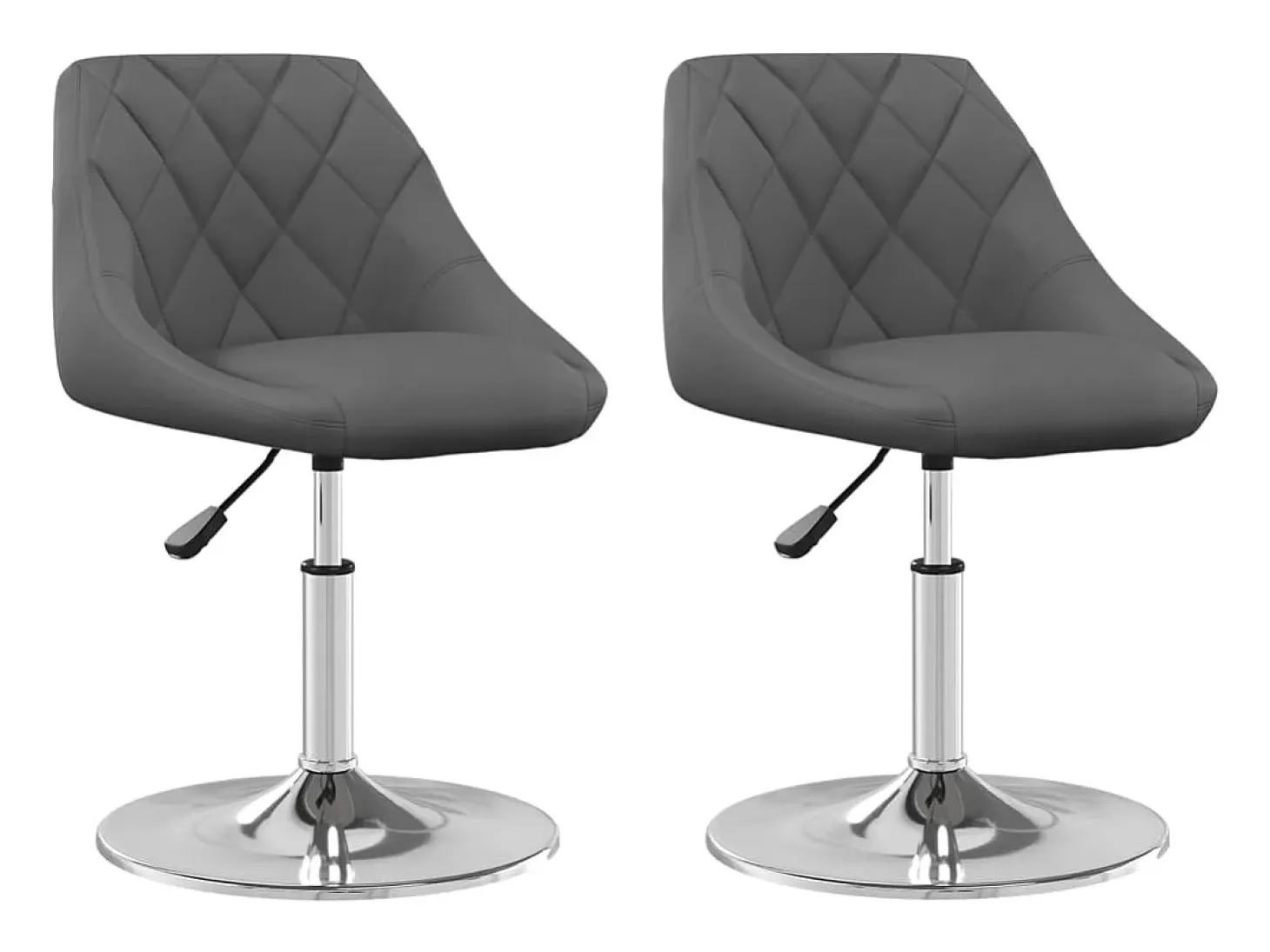 Juego de 2 sillas de comedor giratorias de terciopelo gris oscuro