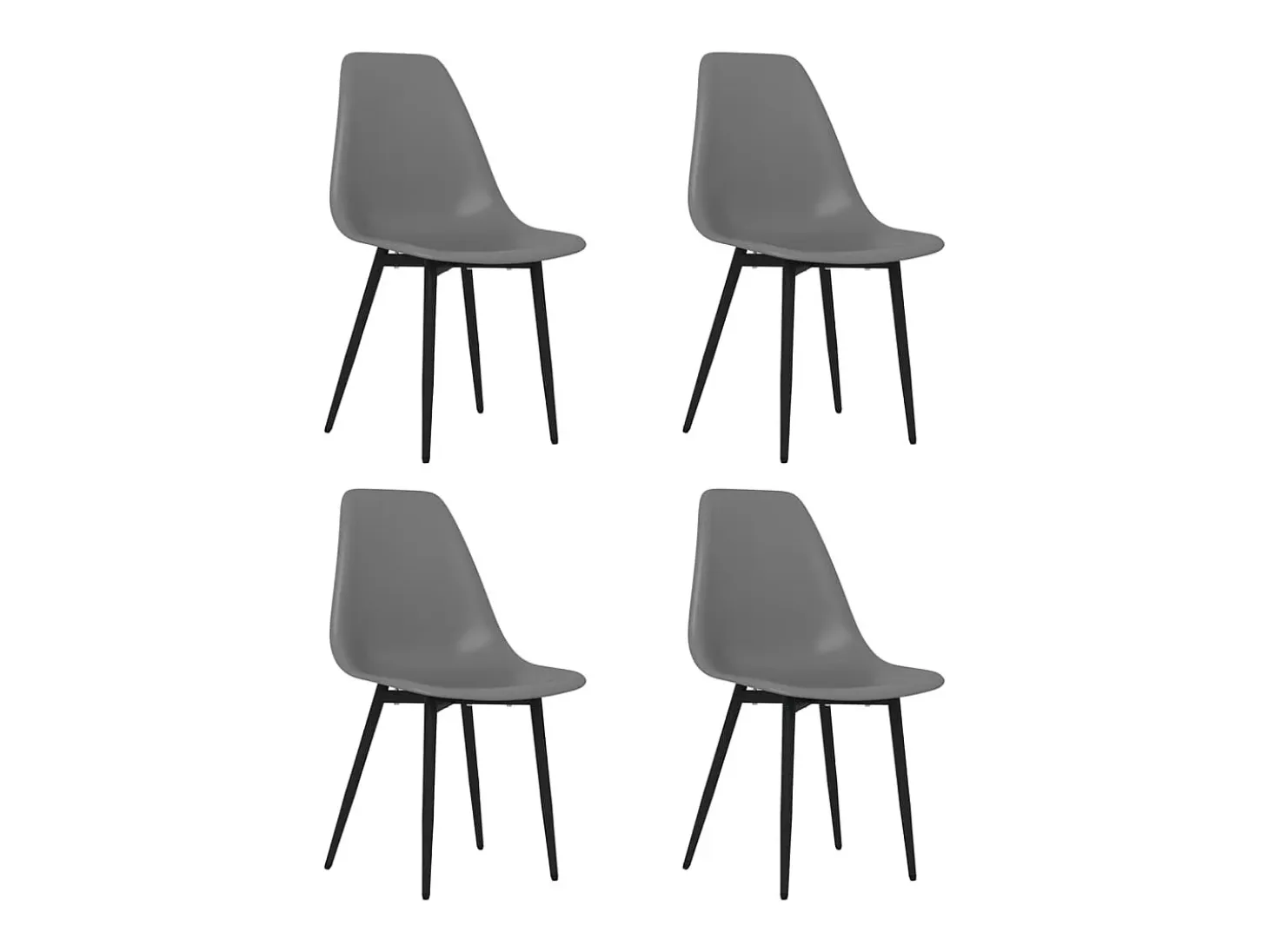 Juego de 4 Sillas de comedor gris PP ES474307
