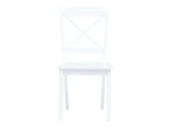 Juego de 2 sillas de comedor de madera maciza de caucho blanca