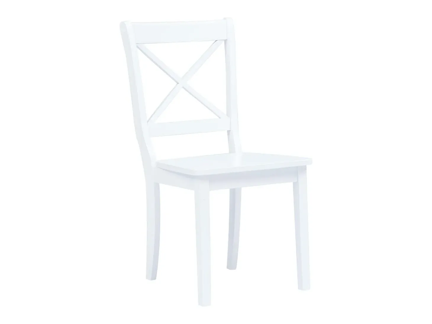 Juego de 2 sillas de comedor de madera maciza de caucho blanca