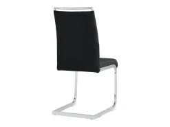 Juego de 2 sillas de comedor con respaldo alto de cuero sintético y lino, tachuelas decorativas, metal y terciopelo negro (42 x 45 x 83,7 cm)