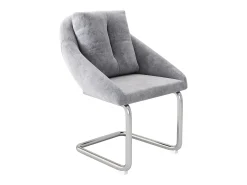Juego de 2 sillas de comedor - terciopelo gris - Sillas con respaldo acolchado y patas arqueadas plateadas