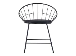 Juego de 4 sillas de comedor de piel sintética y acero negro