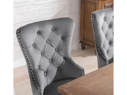 Juego de 6 sillas de comedor de terciopelo - 51 x 51 x 97 cm - sillón - silla de descanso - gris