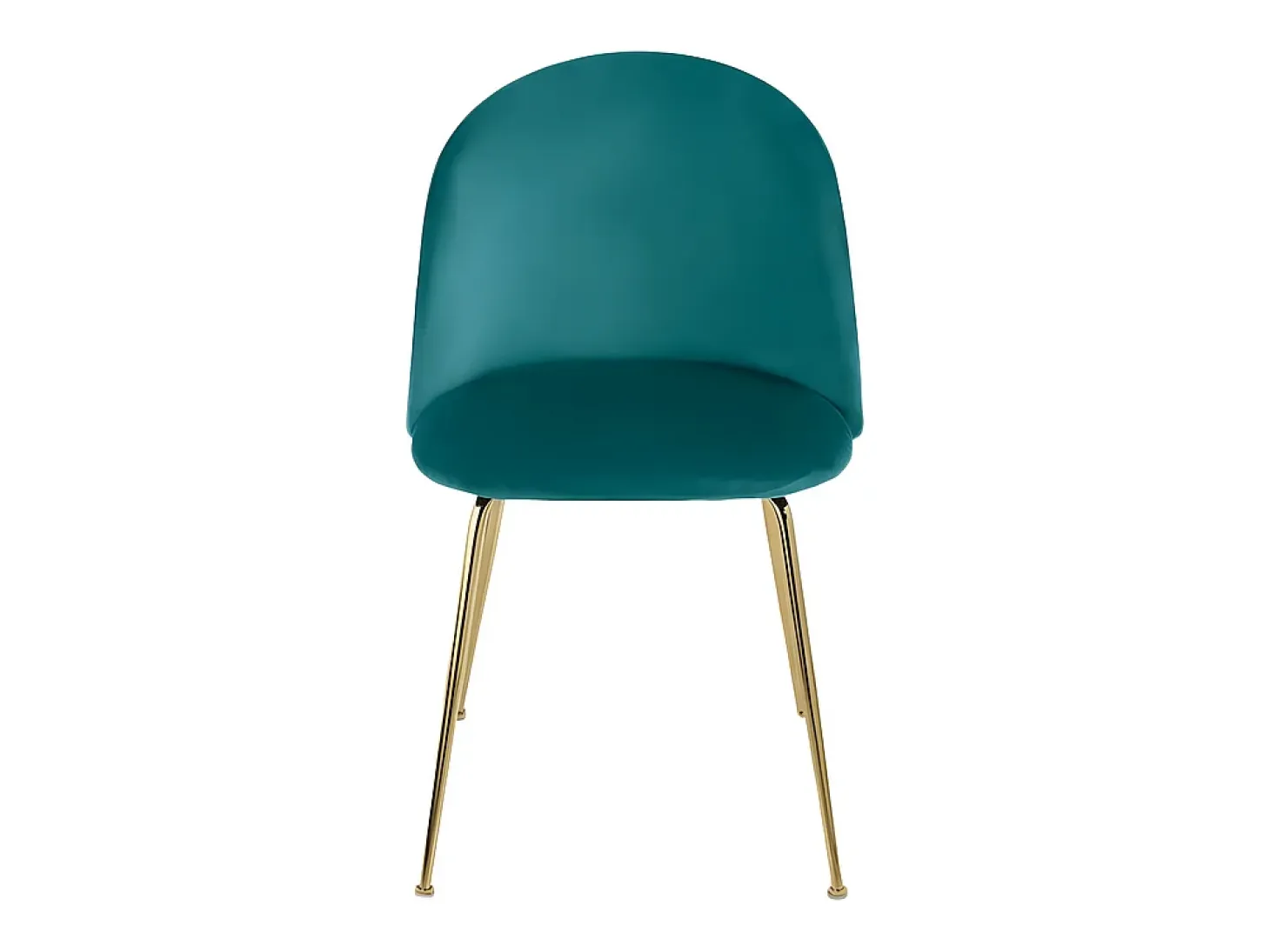 Juego de 4 sillas de comedor "Dama" azules en terciopelo con estructura de metal pintado cm 52x50 81h