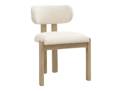 Juego de 6 sillas de comedor de madera maciza - 54 x 54 x 79 cm - Estilo moderno - madera rizada - beige + natural