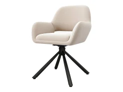 Juego de 4 sillas de comedor giratorias en terciopelo - 60 x 60 x 80 cm - con reposabrazos - beige