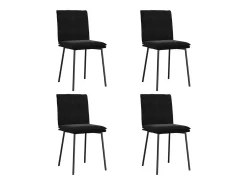 Juego de 4 sillas de comedor de terciopelo negro