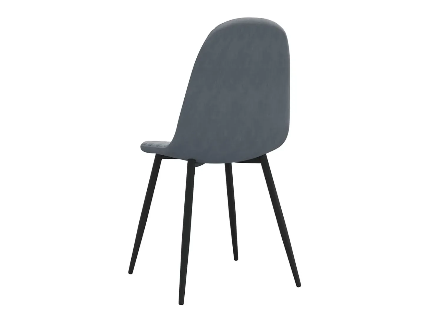 Juego de 2 sillas de comedor de terciopelo gris oscuro