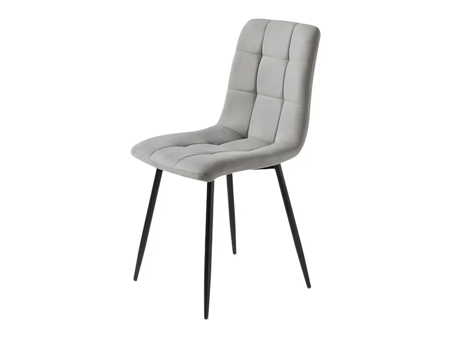 Juego de 4 sillas de comedor modernas gris claro en tejido "Milly" con asiento acolchado cm 45x53 88h