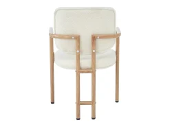 Juego de 2 sillas de comedor de metal con acabado imitación madera - 61 x 57,5 x 90 cm - estilo moderno - tapizado en bucle - color natural