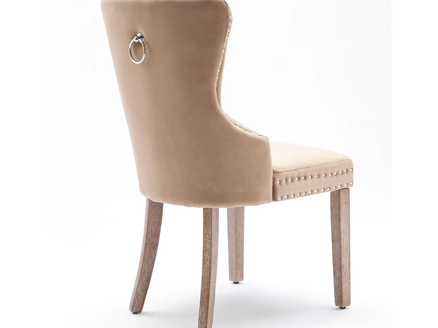 Juego de 4 sillas de comedor - sillas de salón con respaldo - asiento de terciopelo y patas de madera maciza - marrón