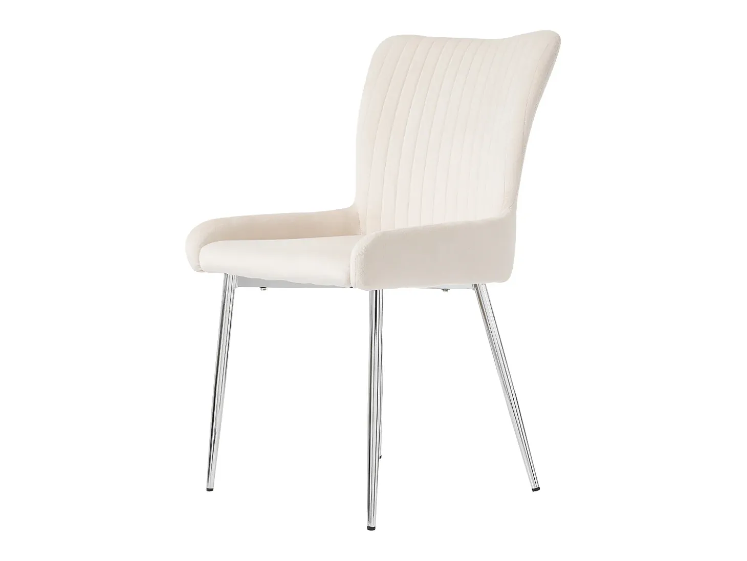 Juego de 2 sillas de comedor de terciopelo, diseño de lujo, con soporte lumbar y patas de metal plateado, color beige