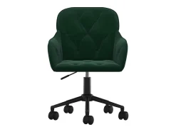 Juego de 2 sillas de comedor giratorias de terciopelo verde oscuro